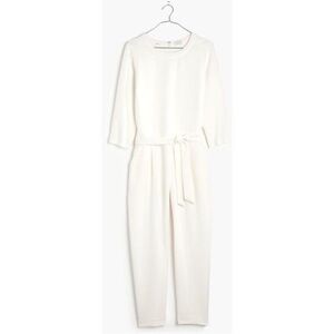Madewell Sloan Belted Jumpsuit in Cream White NWT